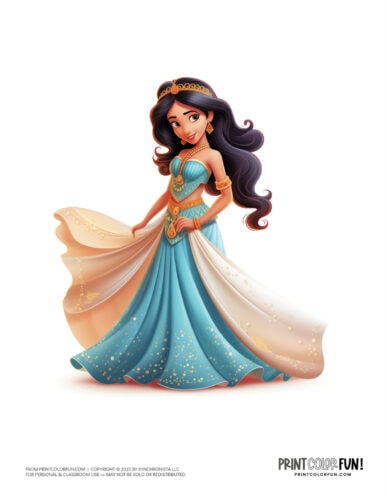 Princess from India color clipart from PrintColorFun com 1