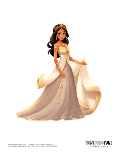 Princess from India color clipart from PrintColorFun com 2