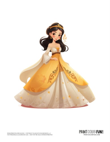 Princess from Korea color clipart from PrintColorFun com 1