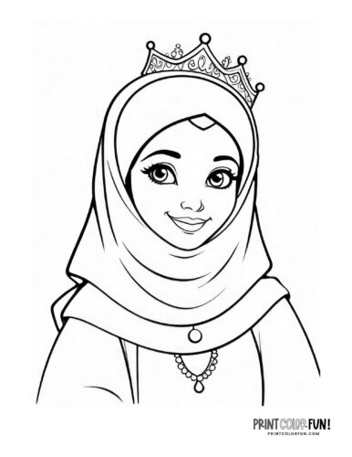 Princesses from around the world coloring clipart at PrintColorFun com (9)