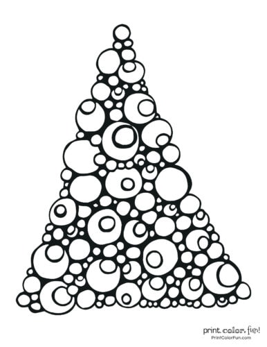 Printable Christmas tree made of circles