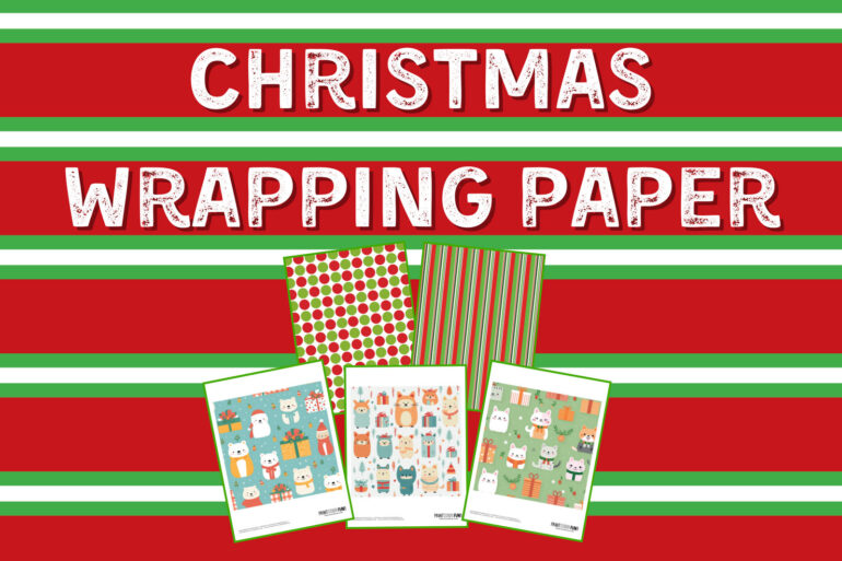 Printable Christmas wrapping paper at PrintColorFun com