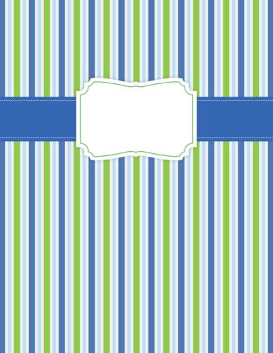 Printable binder covers set - Blue and green stripes - PrintColorFun com (1)
