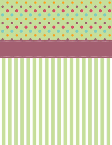 Printable binder covers set - Green and punch pink - PrintColorFun com (2)