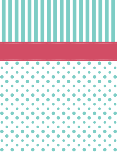 Printable binder covers set - Mint and punch pink - PrintColorFun com (1)