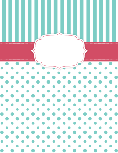 Printable binder covers set - Mint and punch pink - PrintColorFun com (3)