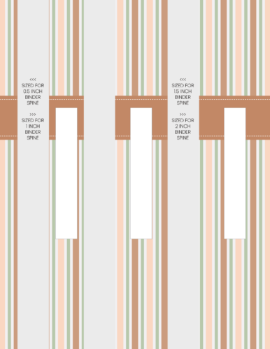 Printable binder covers set - Warm brown stripes - PrintColorFun com (3)