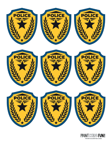 Printable color play police badges for kids from PrintColorFun com (3)