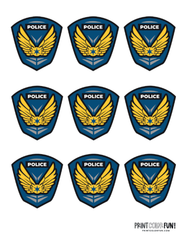 Printable color play police badges for kids from PrintColorFun com (4)