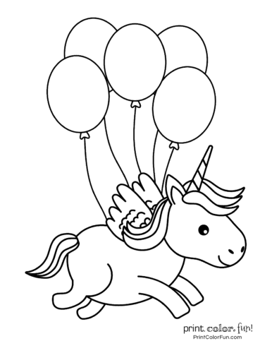 flying unicorn coloring pages