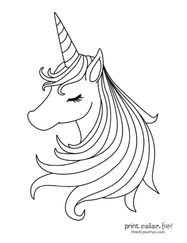 A stylish unicorn with long mane