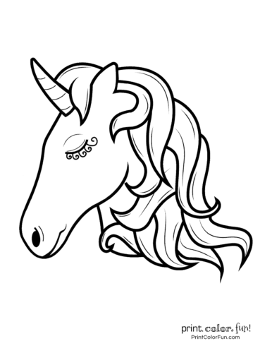 Pretty girl unicorn with curly eyelashes