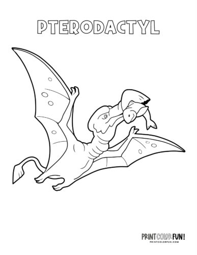 Pterodactyl dinosaur coloring page - PrintColorFun com