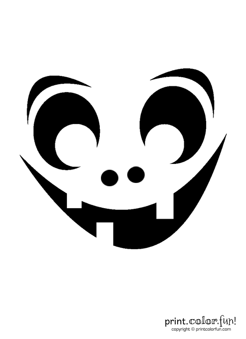 Pumpkin carving stencil: Goofy ghoul coloring page - Print. Color. Fun!