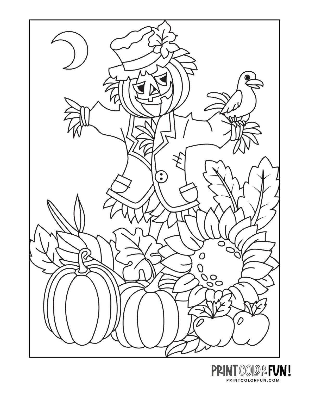 14 scarecrow coloring pages + crafts & learning activities to unlock