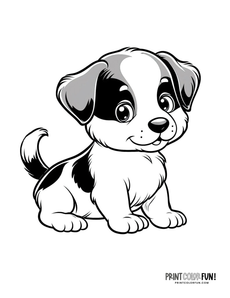 31 cute puppy coloring pages &amp; free color clipart, at PrintColorFun.com