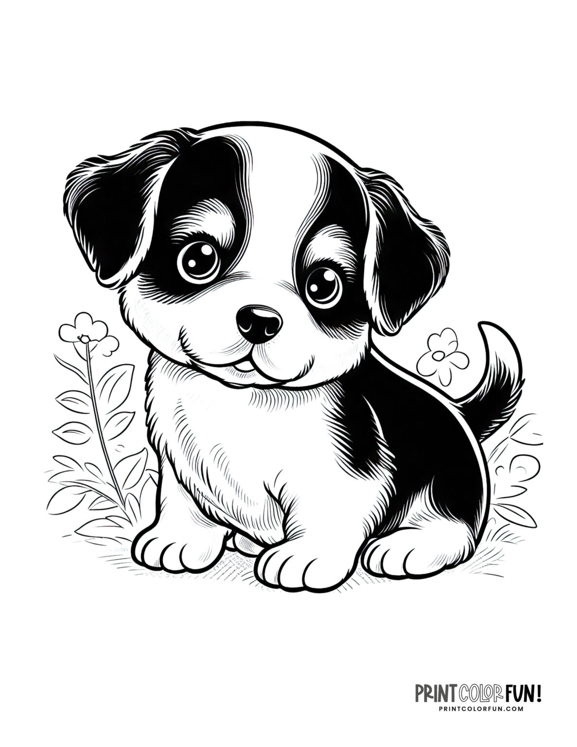 31 cute puppy coloring pages & free color clipart, at PrintColorFun.com