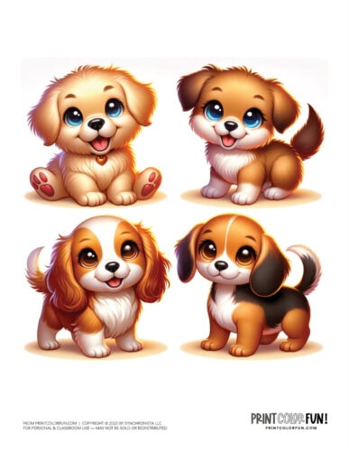 Puppy dog color clipart from PrintColorFun com