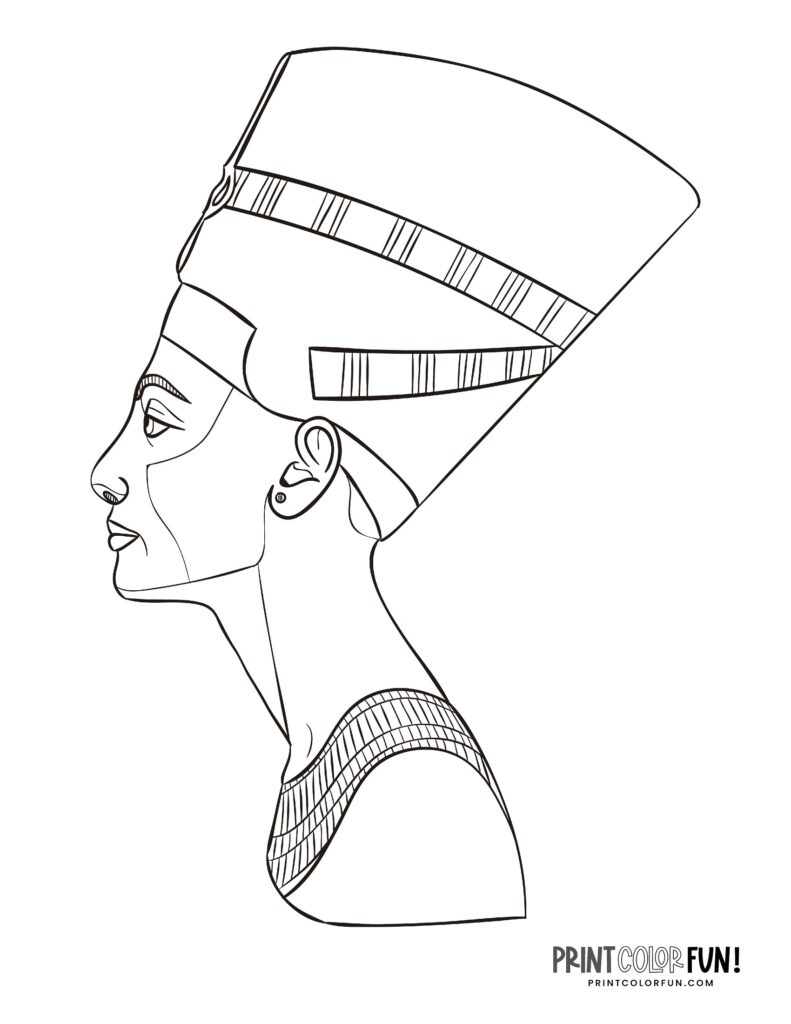 Queen Nefertiti coloring pages: Ancient Egyptian royalty, at ...