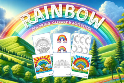 Rainbow clipart and coloring pages from PrintColorFun com