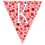 Red polka dots with white letters 11