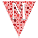 Bright polka dot decoration flags with teal letters
