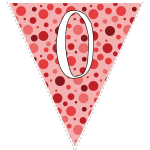 Red polka dots with white letters 11