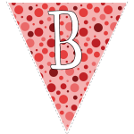 Red polka dots with white letters 2