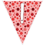 Red polka dots with white letters 11