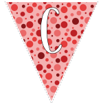 Red polka dots with white letters 3