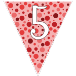 Red polka dots with white letters 11
