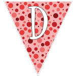 Red polka dots with white letters 4