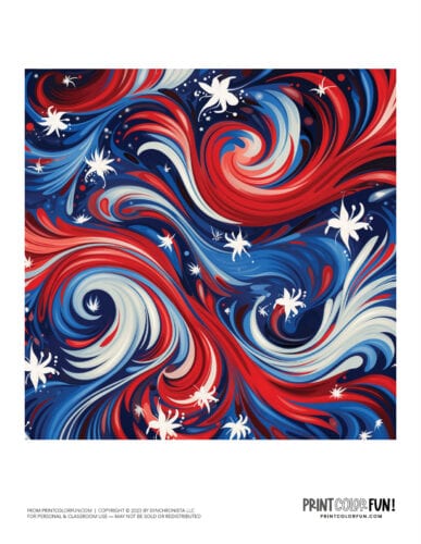 Red white and blue decorative clipart from PrintColorFun com (1)