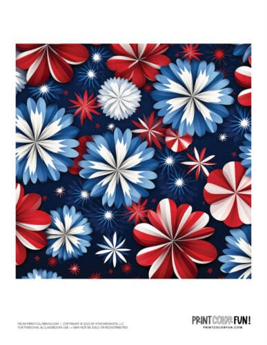 Red white and blue decorative clipart from PrintColorFun com (2)