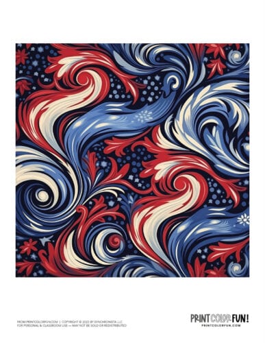 Red white and blue decorative clipart from PrintColorFun com (3)