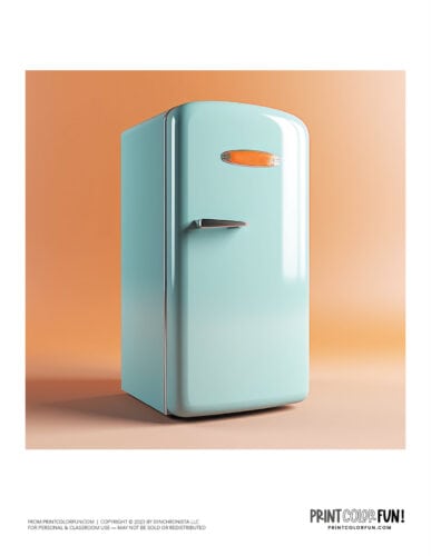 Retro refrigerator clipart from PrintColorFun com (1)