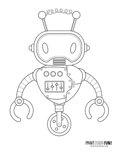 Robot coloring page clipart at PrintColorFun com 3