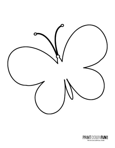 Rounded butterfly outline coloring page - PrintColorFun com