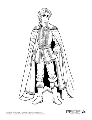 Royal prince coloring page clipart from PrintColorFun com (7)