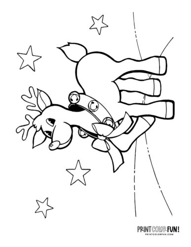 Rudolph the red-nose reindeer Christmas coloring page - PrintColorFun com