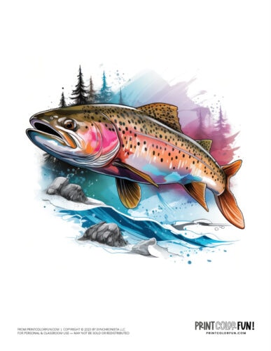 Salmon - fish color clipart from PrintColorFun com (1)