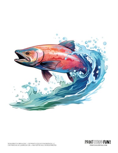 Salmon - fish color clipart from PrintColorFun com (3)