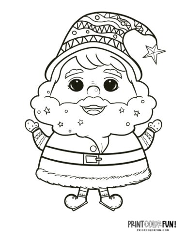 Santa elf coloring page from PrintColorFun com