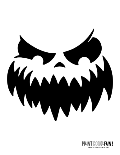Scary ghoulish Halloween pumpkin face stencil