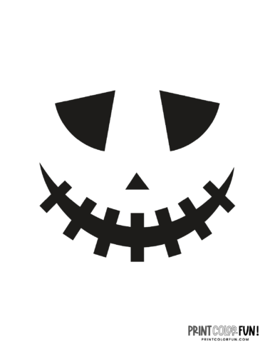 Scary scarecrow face Halloween carving template