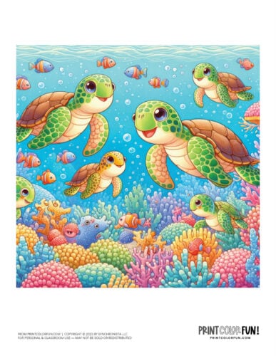 Sea turtle color clipart from PrintColorFun com 2