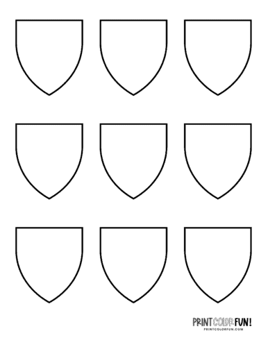 Set of 9 small blank crest or shields (1) from PrintColorFun com