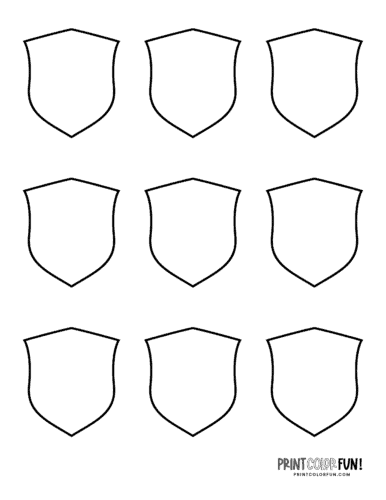 Set of 9 small blank crest or shields (2) from PrintColorFun com