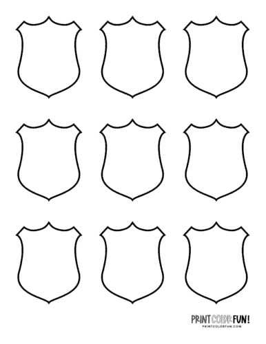 Set of 9 small blank crest or shields (3) from PrintColorFun com