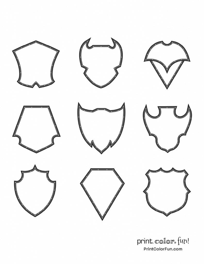 15 coat of arms template pages: Discover medieval magic with these blank shields to color ...